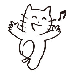 [LINEスタンプ] 40個のニコニコする猫の画像（メイン）