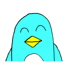 [LINEスタンプ] 幸せの青いペンギンスタンプ(手描き)