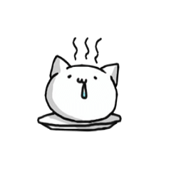 [LINEスタンプ] The white cat and powderの画像（メイン）
