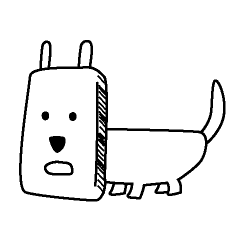 [LINEスタンプ] 四角顔犬