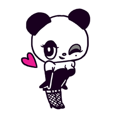 [LINEスタンプ] パーティーガールBLACKPANDAの画像（メイン）