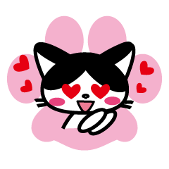 [LINEスタンプ] 白黒はちわれ猫 べりーちゃん♪