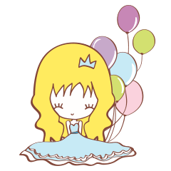 [LINEスタンプ] Princess Blue (En)の画像（メイン）