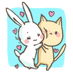 [LINEスタンプ] 日常で使えるうさぎとねこの画像（メイン）