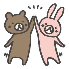 [LINEスタンプ] くまお＆うさこ。