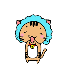 [LINEスタンプ] アフロ猫のニャフロの画像（メイン）