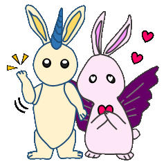 [LINEスタンプ] ウサギのユニとペガ