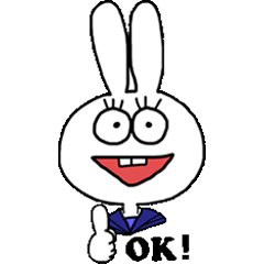 [LINEスタンプ] ギョロ目うさぎ
