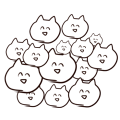 [LINEスタンプ] ほほえみネコの画像（メイン）