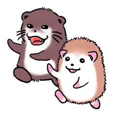 [LINEスタンプ] カワウソん＆ハリネズん