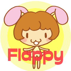 [LINEスタンプ] ウサミミガール Flappyの画像（メイン）