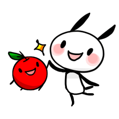 [LINEスタンプ] りんごちゃんとうさパンダの画像（メイン）