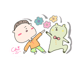 [LINEスタンプ] パンダとくまと坊主くんと。の画像（メイン）