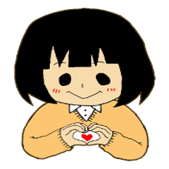 [LINEスタンプ] 黒髪のえむ子の画像（メイン）