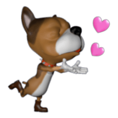 [LINEスタンプ] 3D animal Faithful dog