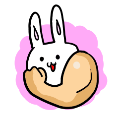 [LINEスタンプ] キモかわいい？腕うさぎ