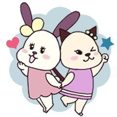 [LINEスタンプ] うさねこのハッピーデイズ