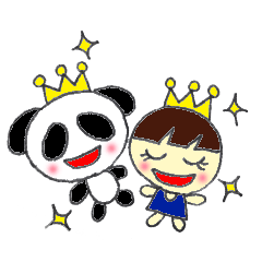 [LINEスタンプ] キラキラママとパンダの一日