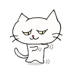 [LINEスタンプ] 白ねこにゃーご