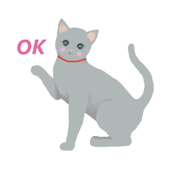 [LINEスタンプ] かわいいロシアンブルーのねこ