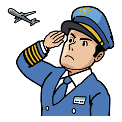 [LINEスタンプ] 機長 とんだ そらおの画像（メイン）