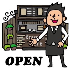 [LINEスタンプ] Coffee shop in townの画像（メイン）