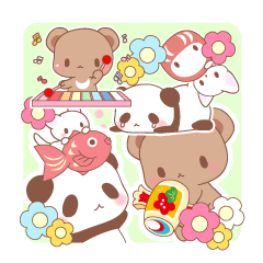 [LINEスタンプ] くまねこパンダ・季節のイベント編