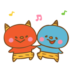 [LINEスタンプ] 赤おに青おに