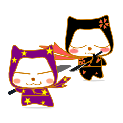 [LINEスタンプ] 猫忍者 キラとサクラの画像（メイン）