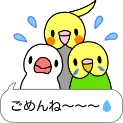 [LINEスタンプ] インコ と 文鳥 (ふきだし編)の画像（メイン）