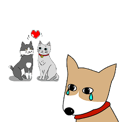 [LINEスタンプ] 猫助・猫次郎そして犬