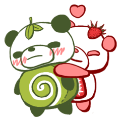 [LINEスタンプ] 抹茶とイチゴパンダ