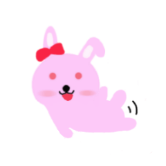 [LINEスタンプ] 丸いピンクうさぎ