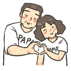 [LINEスタンプ] Papa Mama