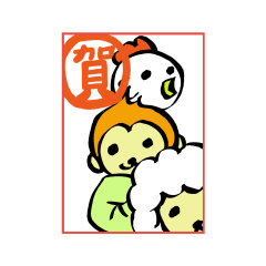 [LINEスタンプ] おやゆび年賀12年分の画像（メイン）