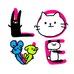 [LINEスタンプ] ゆるかわらくがきネオンの画像（メイン）