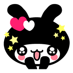 [LINEスタンプ] ブラックうさぎちゃん第二弾の画像（メイン）