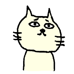 [LINEスタンプ] 困り顔の猫の画像（メイン）