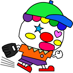 [LINEスタンプ] ハッピー野球ピエロ（プレー）