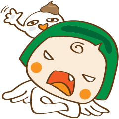 [LINEスタンプ] green angel and friend