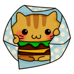 [LINEスタンプ] Yummy BurgerCatの画像（メイン）