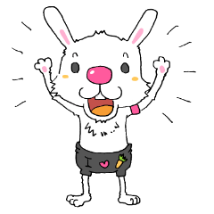 [LINEスタンプ] ピンク鼻うさぎ