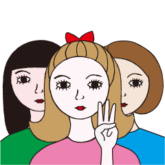 [LINEスタンプ] となりの三姉妹の画像（メイン）