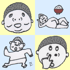 [LINEスタンプ] イラっとする坊主