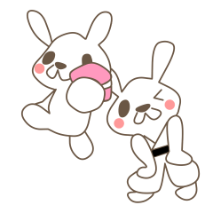 [LINEスタンプ] うさぎとスポーツとスイーツ