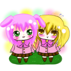 [LINEスタンプ] うさももとヤミ