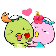 [LINEスタンプ] kappa kapok with girl friend