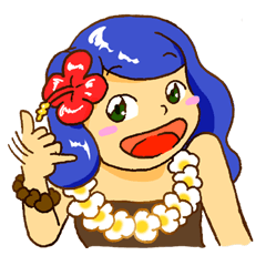 [LINEスタンプ] ハワイ好きガール Amoちゃんの画像（メイン）