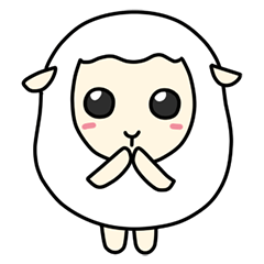[LINEスタンプ] まるっこいしろひつじ