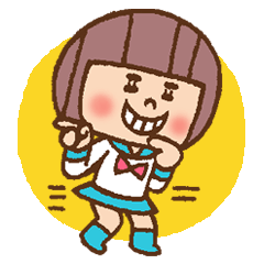 [LINEスタンプ] まゆげ娘ちゃんの画像（メイン）